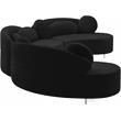 Pemberly Row Contemporary Soft Black Velvet 3-Piece Sectional