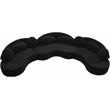 Pemberly Row Contemporary Soft Black Velvet 3-Piece Sectional