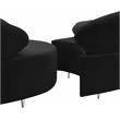 Pemberly Row Contemporary Soft Black Velvet 3-Piece Sectional