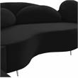 Pemberly Row Contemporary Soft Black Velvet 3-Piece Sectional