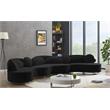 Pemberly Row Contemporary Soft Black Velvet 3-Piece Sectional