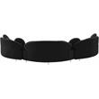 Pemberly Row Contemporary Soft Black Velvet 3-Piece Sectional