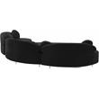 Pemberly Row Contemporary Soft Black Velvet 3-Piece Sectional