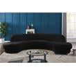 Pemberly Row Contemporary Soft Black Velvet 3-Piece Sectional