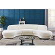 Pemberly Row Contemporary Soft Cream Velvet 3-Piece Sectional