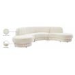 Pemberly Row Contemporary Soft Cream Velvet 3-Piece Sectional