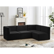 Pemberly Row Contemporary Soft Black Velvet Modular Sectional