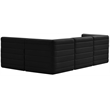 Pemberly Row Contemporary Soft Black Velvet Modular Sectional
