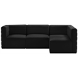 Pemberly Row Contemporary Soft Black Velvet Modular Sectional