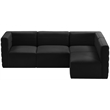 Pemberly Row Contemporary Soft Black Velvet Modular Sectional
