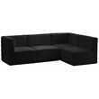 Pemberly Row Contemporary Soft Black Velvet Modular Sectional