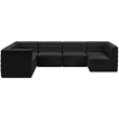 Pemberly Row Contemporary Soft Black Velvet Modular Sectional