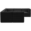 Pemberly Row Contemporary Soft Black Velvet Modular Sectional