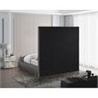 Pemberly Row Mid-Century Gray Linen Textured Fabric Queen Bed