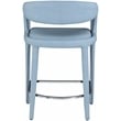 Pemberly Row Contemporary Soft Light Blue Vegan Leather Stool