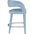 Pemberly Row Contemporary Soft Light Blue Vegan Leather Stool