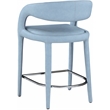 Pemberly Row Contemporary Soft Light Blue Vegan Leather Stool