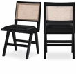 Pemberly Row Black Vegan Leather Dining Side Chair (Set of 2)