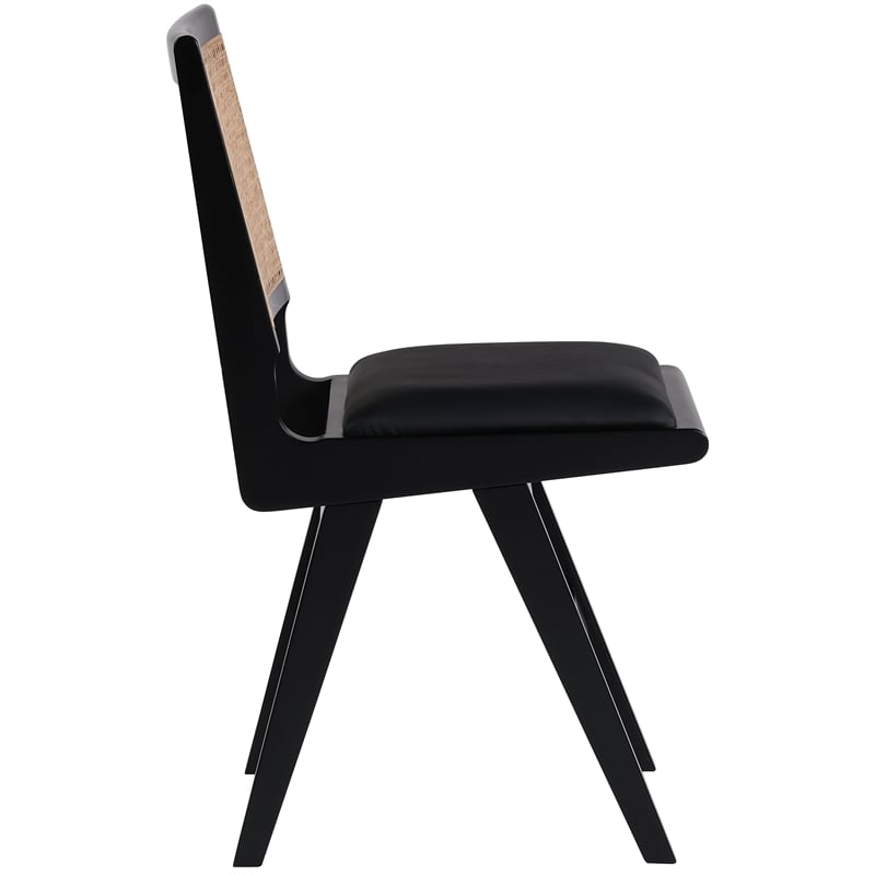 Pemberly Row Black Vegan Leather Dining Side Chair (Set of 2)