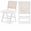 Pemberly Row White Vegan Leather Dining Side Chair (Set of 2)