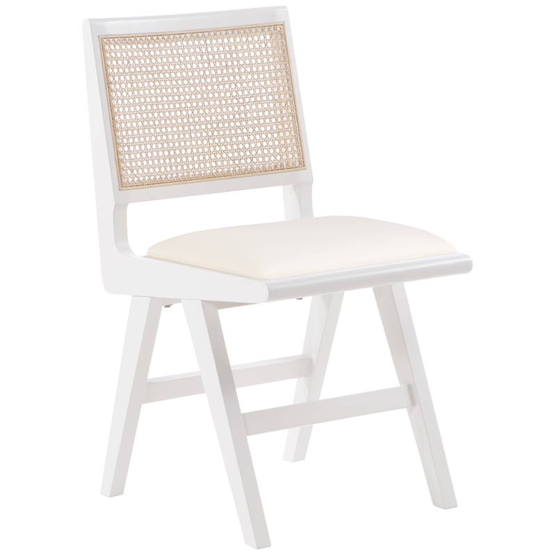 Pemberly Row White Vegan Leather Dining Side Chair (Set of 2)