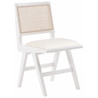 Pemberly Row White Vegan Leather Dining Side Chair (Set of 2)