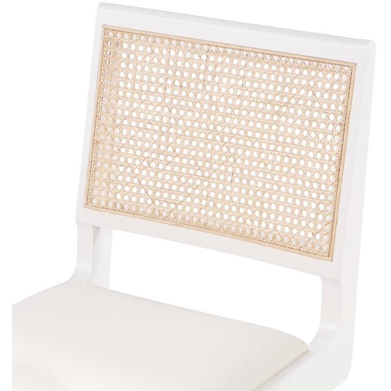 Pemberly Row White Vegan Leather Dining Side Chair (Set of 2)