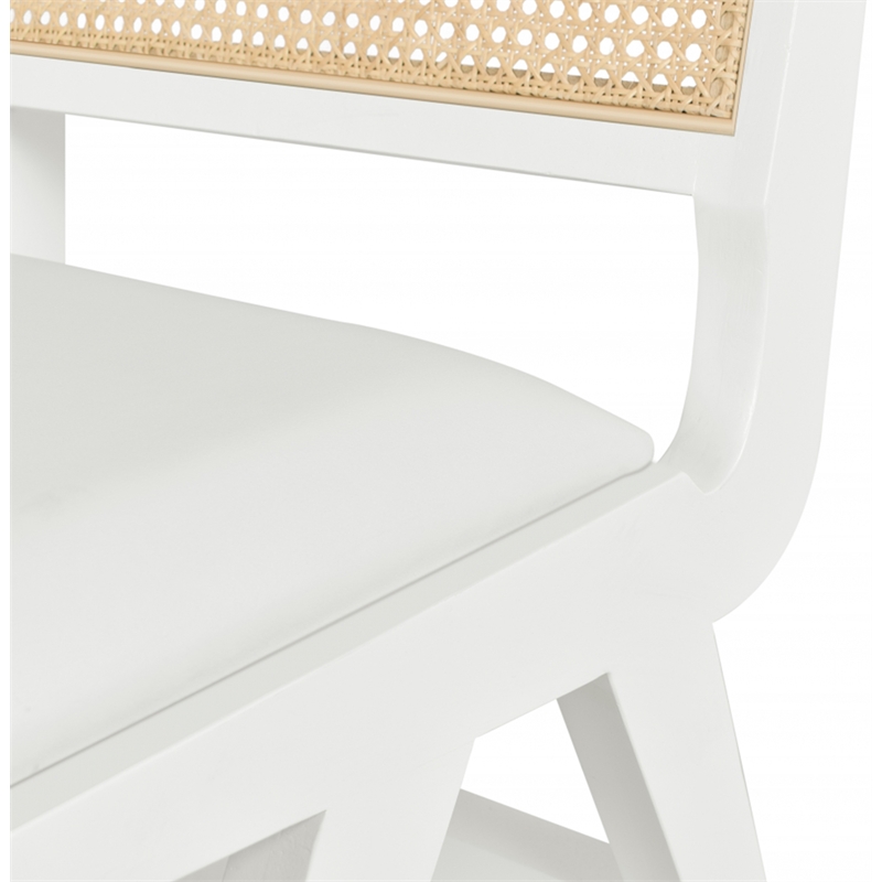 Pemberly Row White Vegan Leather Dining Side Chair (Set of 2)