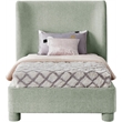 Pemberly Row Contemporary Mint Green Chenille Fabric Twin Bed