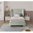 Pemberly Row Contemporary Mint Green Chenille Fabric Twin Bed
