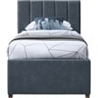 Pemberly Row Contemporary Navy Vegan Leather Twin Trundle Bed