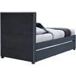 Pemberly Row Contemporary Navy Vegan Leather Twin Trundle Bed