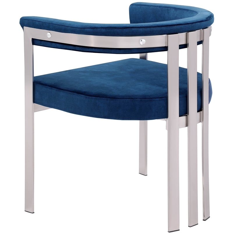 Pemberly Row Contemporary Navy Velvet Dining Chair (Set of 2)