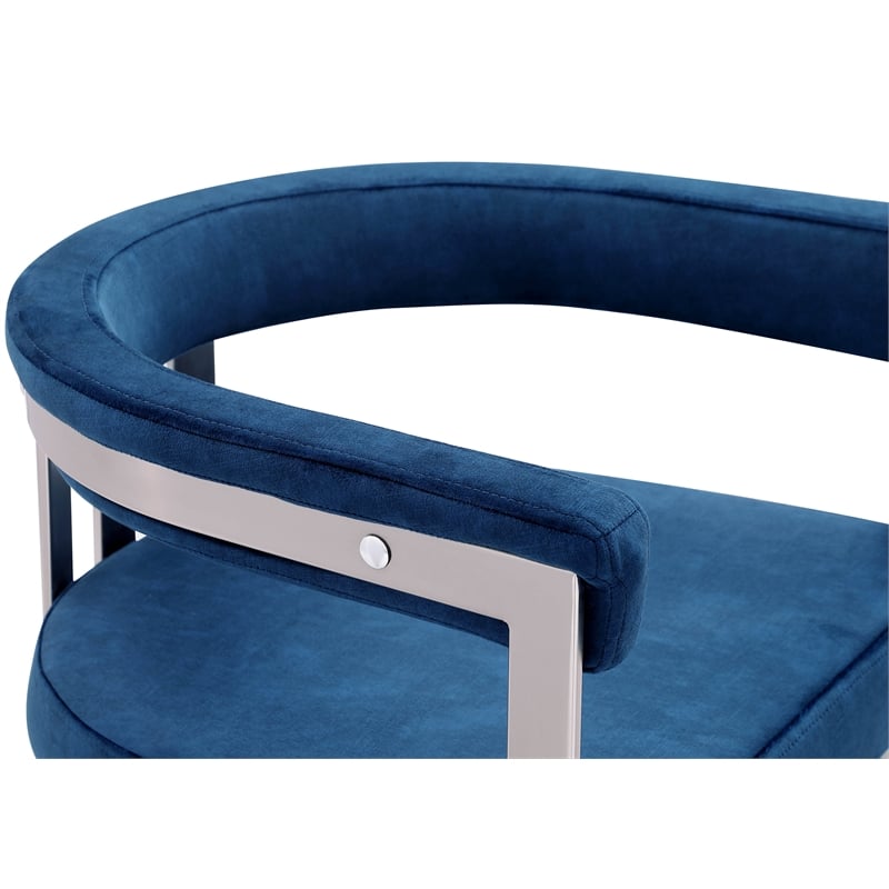 Pemberly Row Contemporary Navy Velvet Dining Chair (Set of 2)