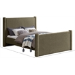 Pemberly Row Contemporary Olive Green Boucle Fabric Queen Bed