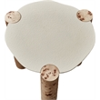 Pemberly Row Contemporary Burl Wood and White Resin End Table