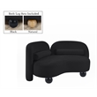 Pemberly Row Contemporary Soft Black Chenille Fabric Loveseat