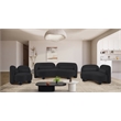Pemberly Row Contemporary Soft Black Chenille Fabric Loveseat
