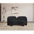 Pemberly Row Contemporary Soft Black Chenille Fabric Loveseat