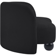 Pemberly Row Contemporary Soft Black Chenille Fabric Loveseat