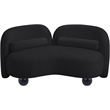 Pemberly Row Contemporary Soft Black Chenille Fabric Loveseat