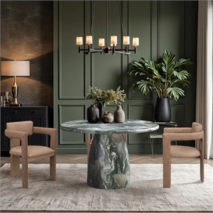 Pemberly Row Green 48.5&quot Indoor/Outdoor Concrete Dining Table