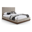 Pemberly Row Contemporary Soft Beige Chenille Fabric King Bed