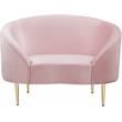 Pemberly Row Contemporary Velvet Accent Chair in Pink and Gold