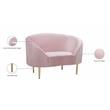 Pemberly Row Contemporary Velvet Accent Chair in Pink and Gold