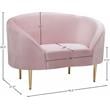 Pemberly Row Contemporary Velvet Accent Chair in Pink and Gold