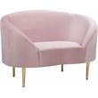 Pemberly Row Contemporary Velvet Accent Chair in Pink and Gold