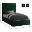 Pemberly Row Modern Solid Wood Tufted Velvet Twin Bed in Green