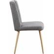 Pemberly Row Gray Linen Dining Chair with Gold Legs (Set of 2)