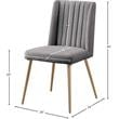 Pemberly Row Gray Linen Dining Chair with Gold Legs (Set of 2)